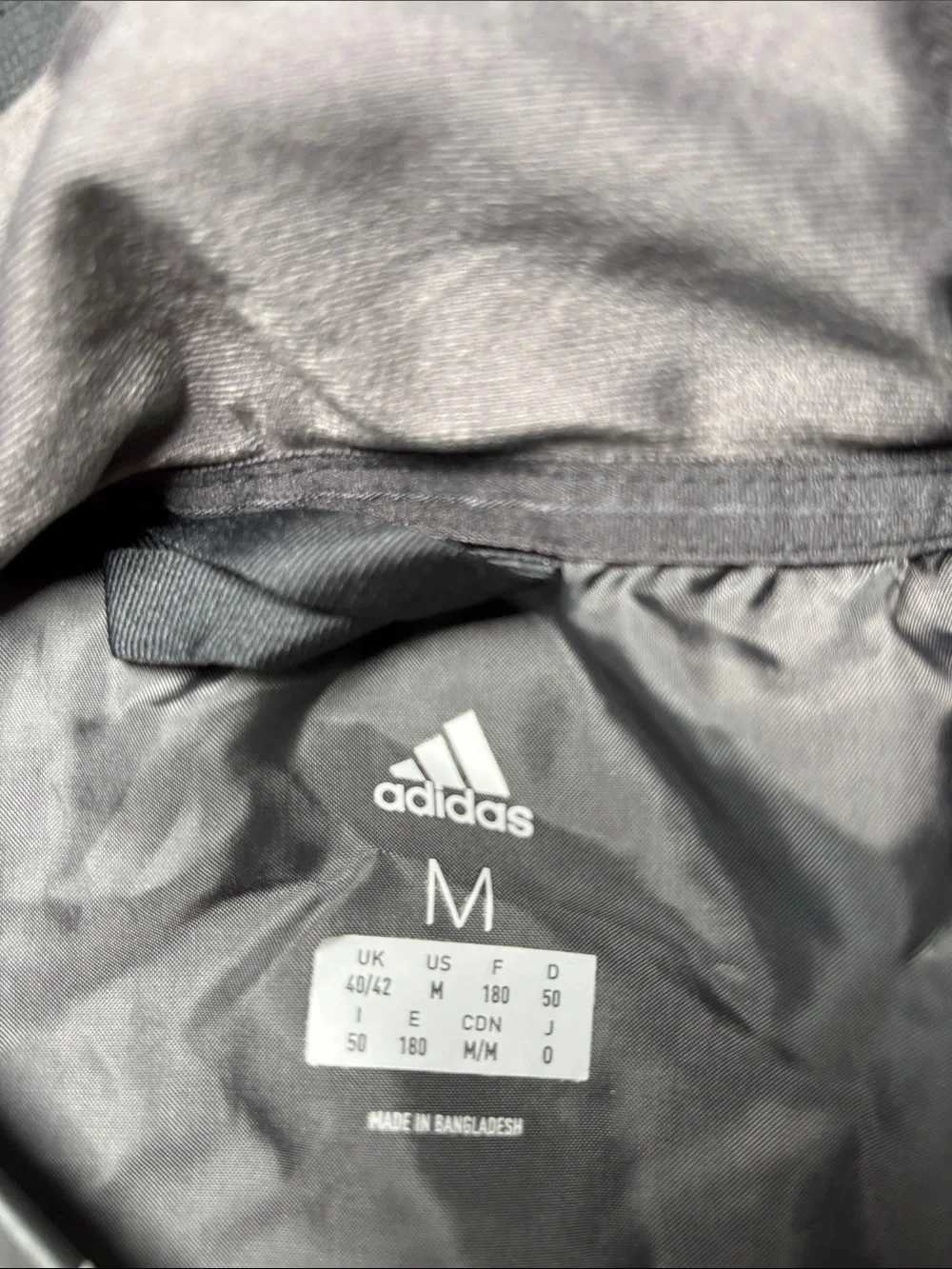 adidas Men’s Black Hooded Raincoat Jacket
